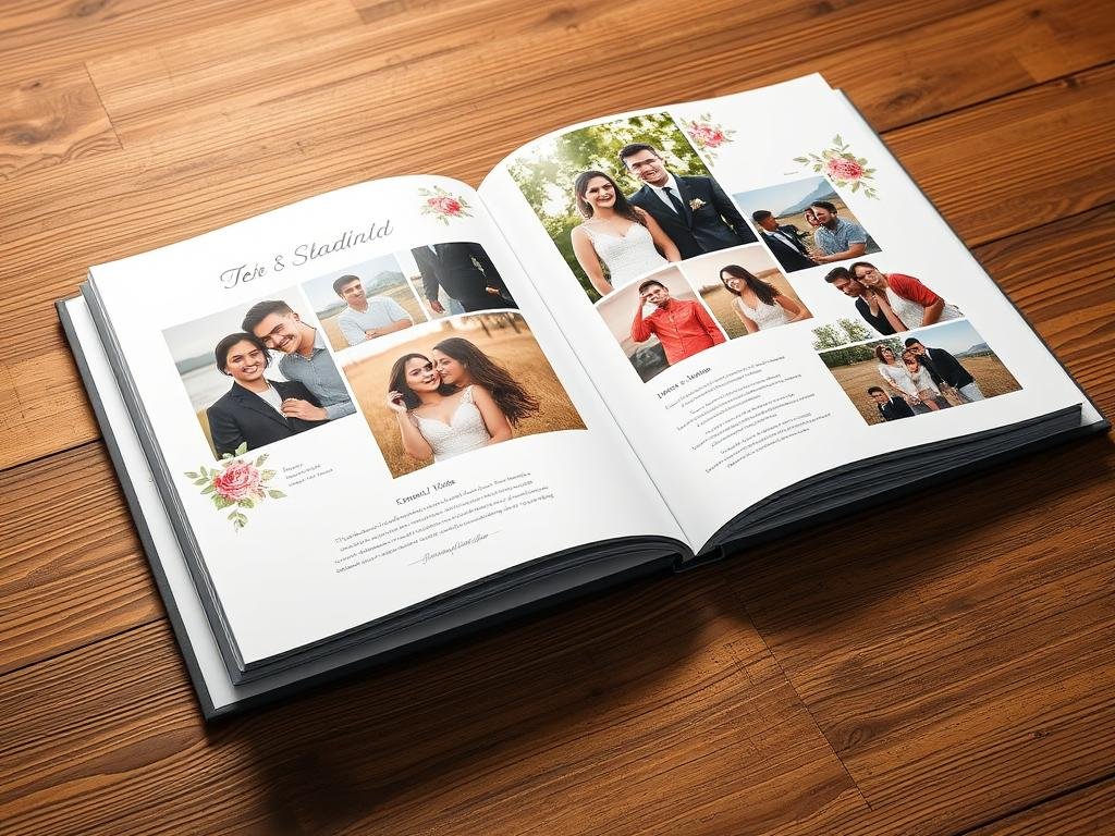 Personalized photo book with couple's memories