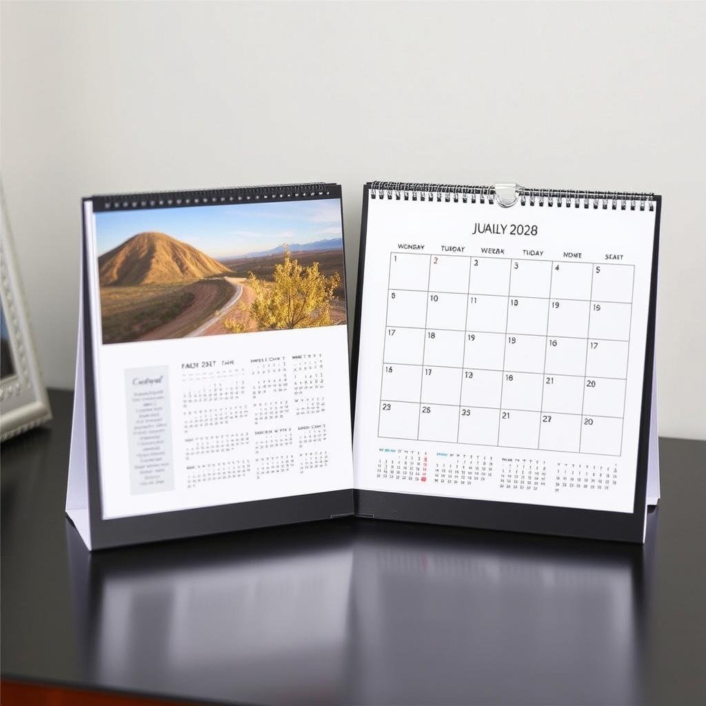 Personalized photo calendar with custom images for each month