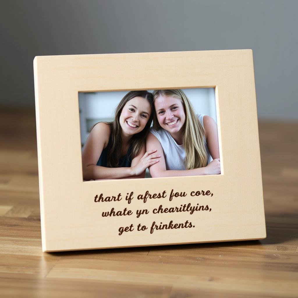 Personalized photo frame with a friendship quote