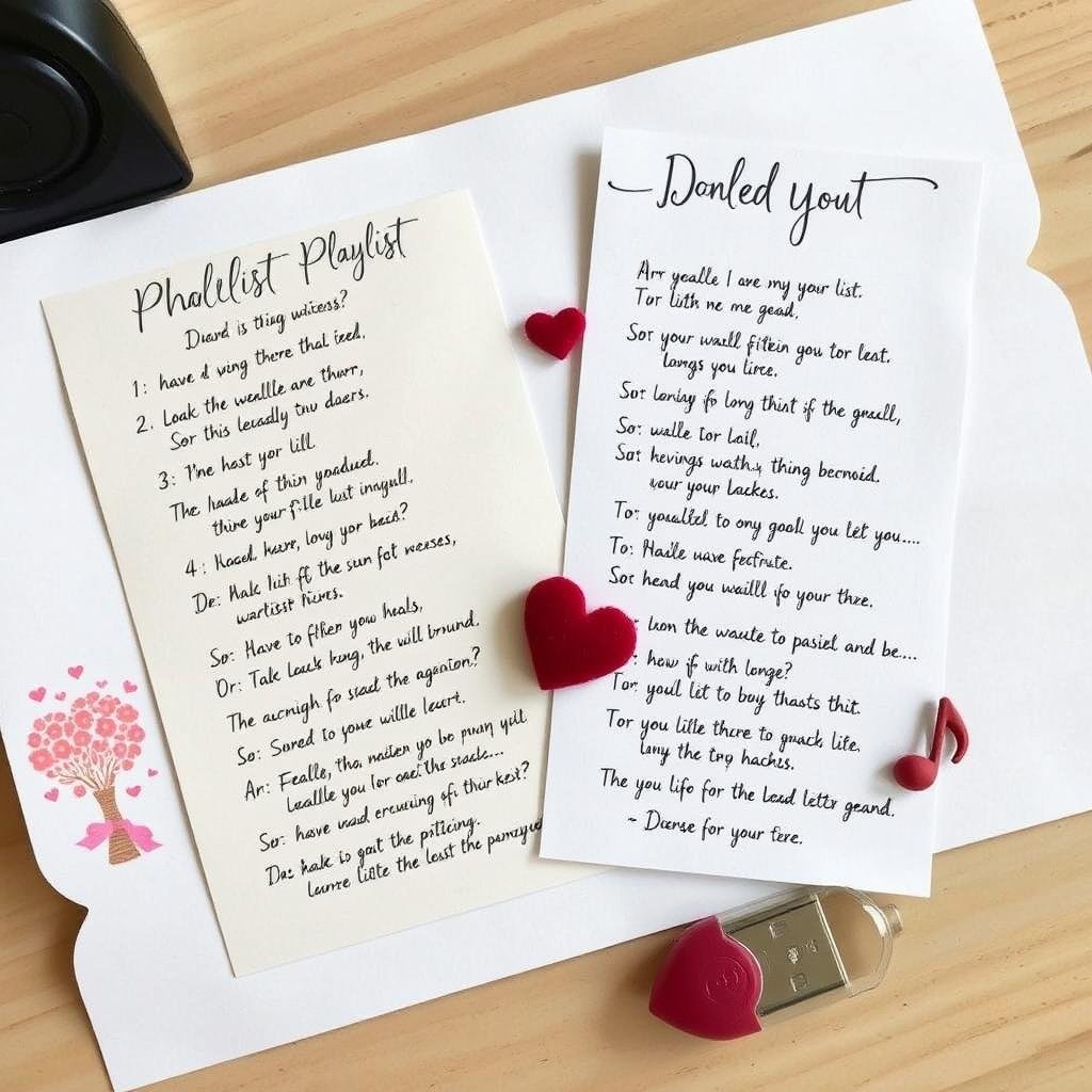 Personalized playlist with handwritten song meanings as a budget Valentine's Day gift