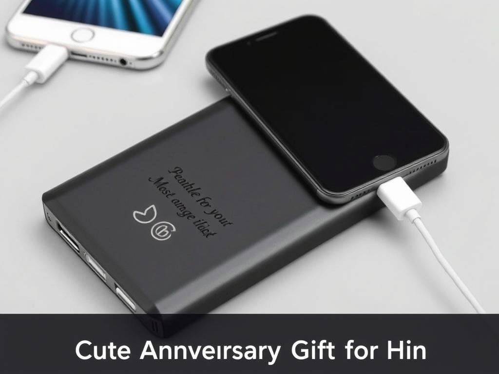 Personalized power bank charger with engraving as an anniversary gift