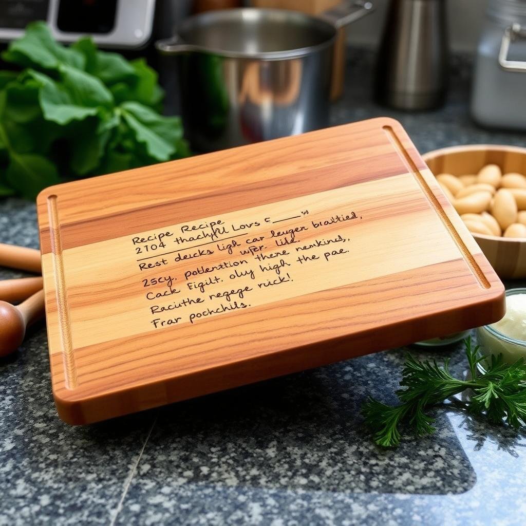 Personalized recipe cutting board with family recipe - sentimental gifts for millennials who love cooking