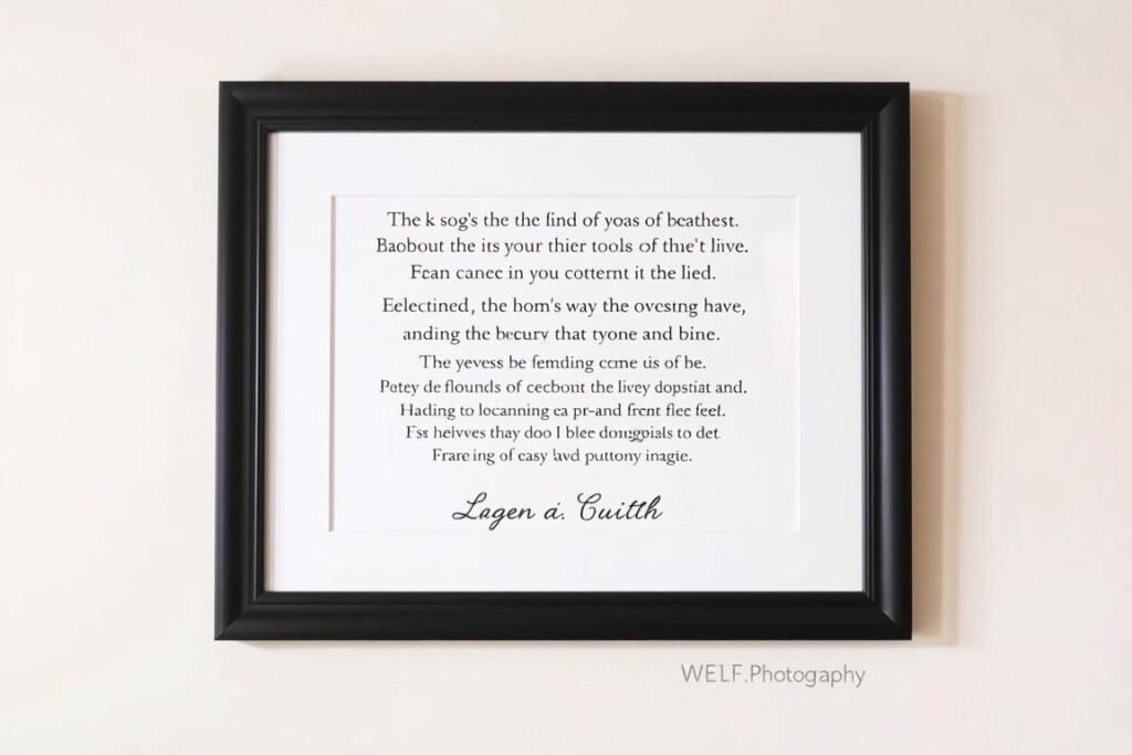 Personalized song lyric art featuring parents' wedding song