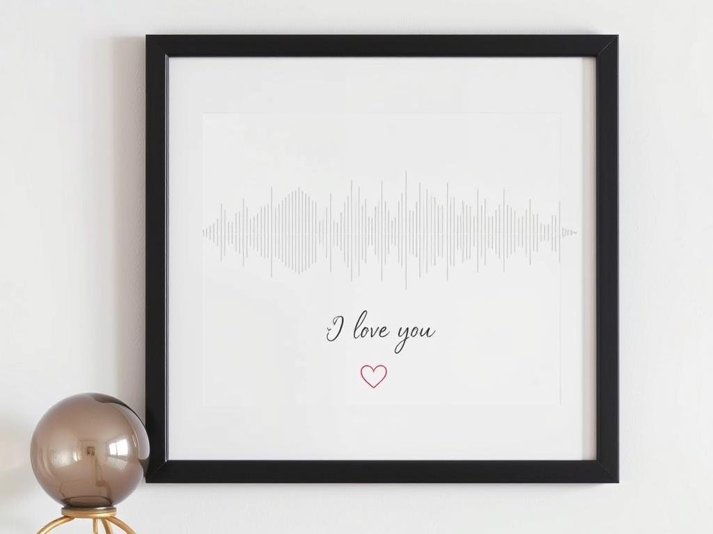 Personalized sound wave art print of a special message or song