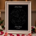 Personalized star map showing constellations from a special date - romantic valentines gift ideas