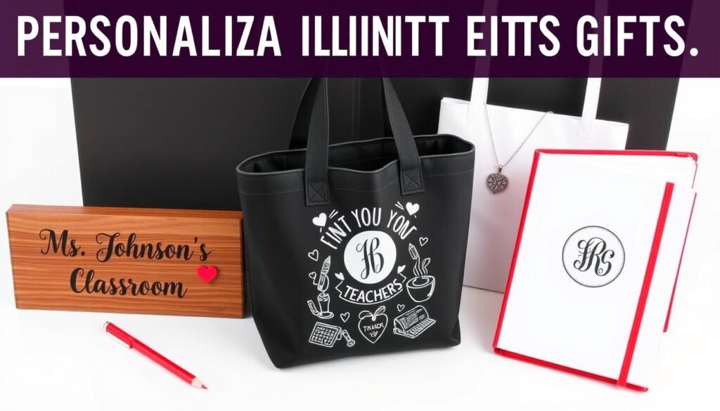 Personalized teacher gifts with Valentine's theme
