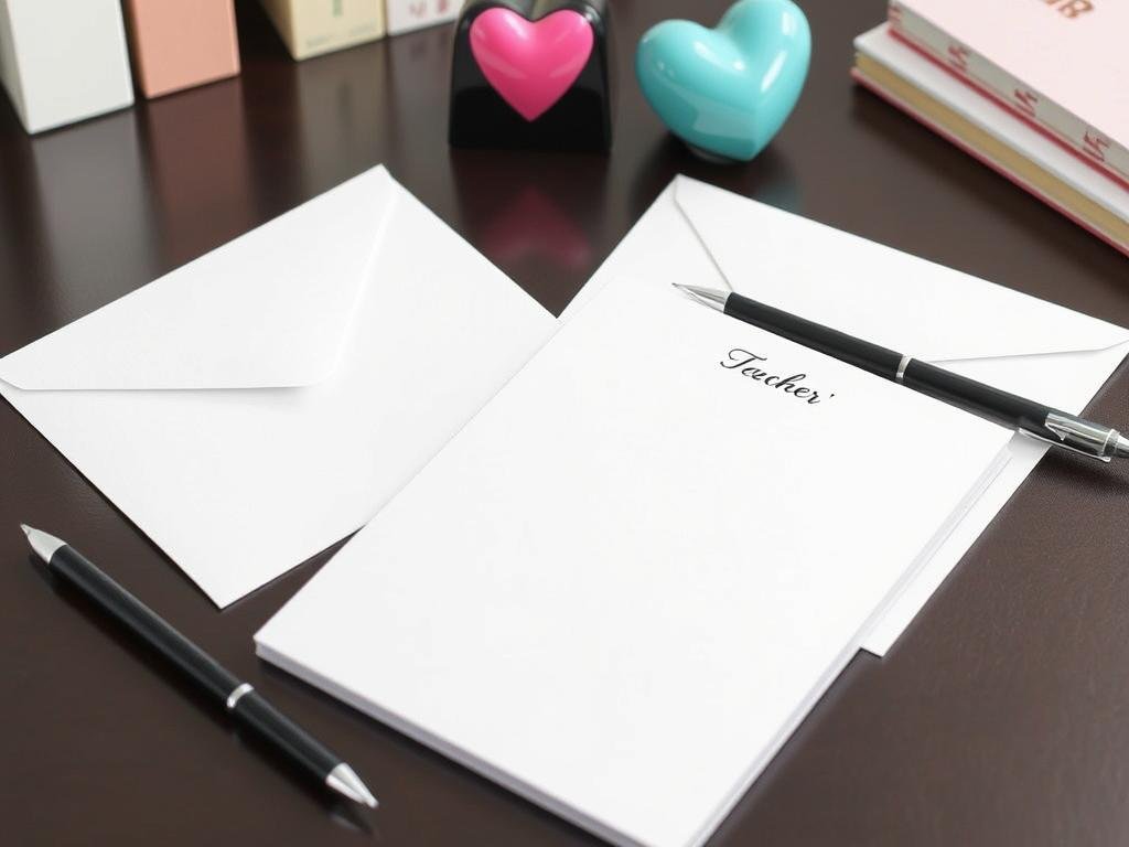 Personalized teacher stationery set with Valentine's theme