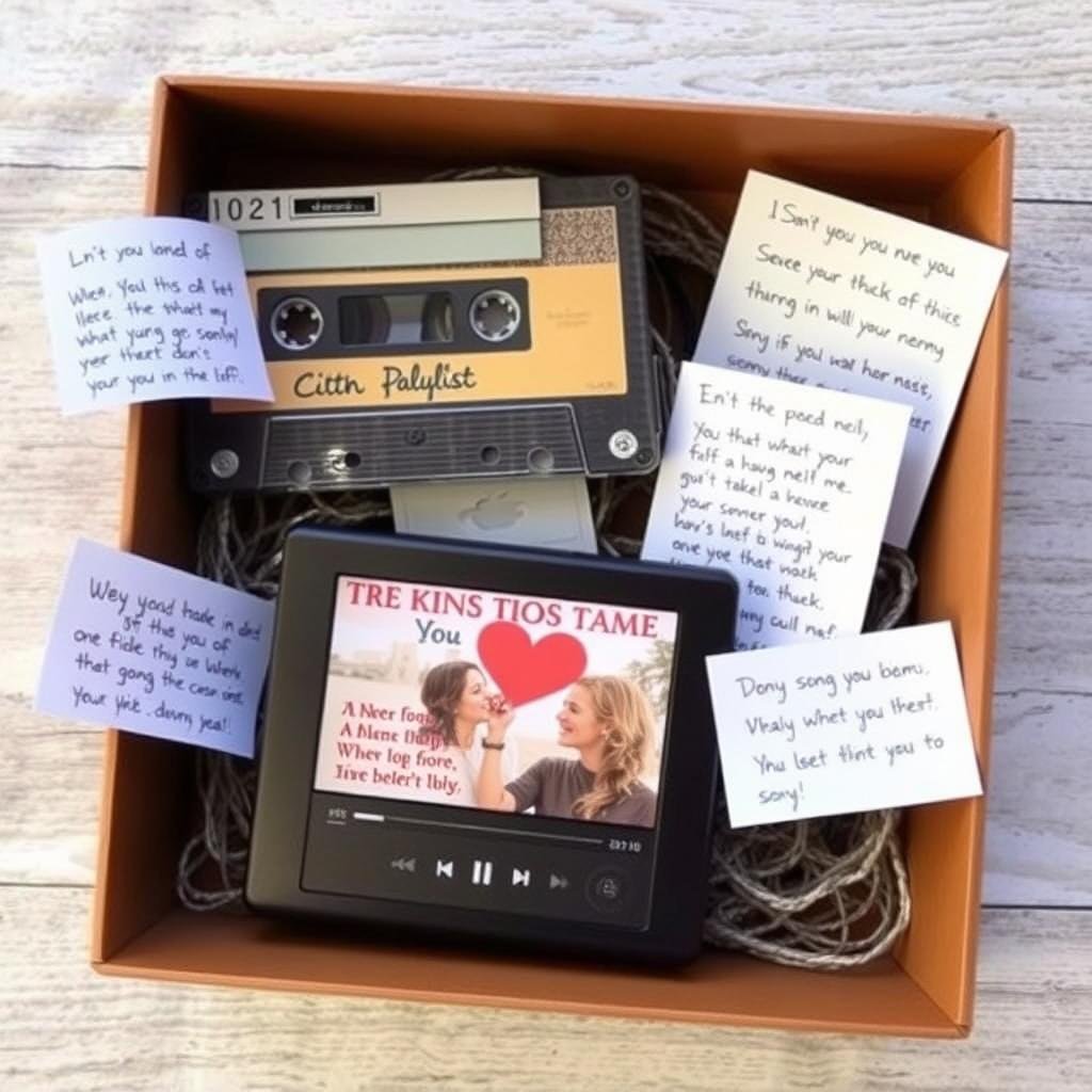 Playlist or mixtape of meaningful songs as anniversary gift
