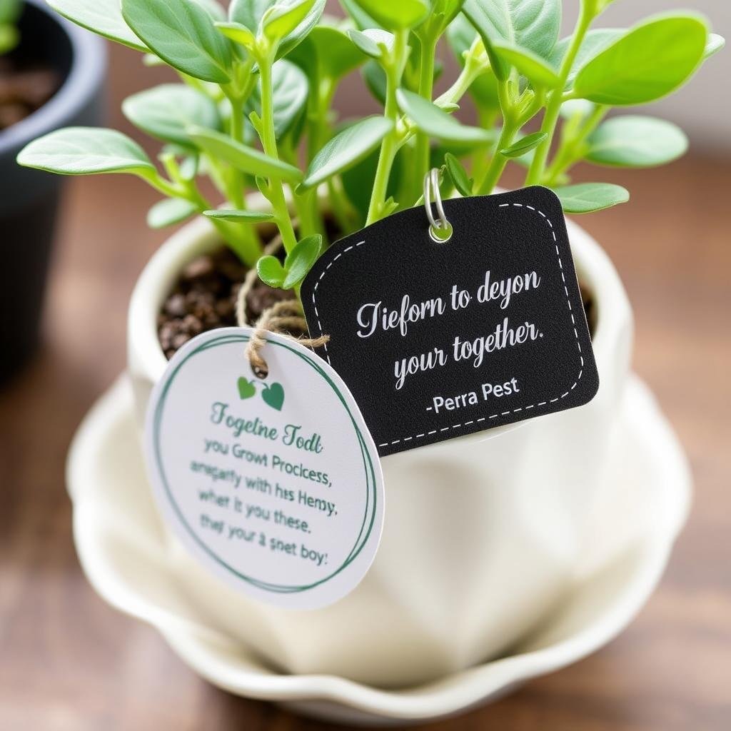 Potted plant or seed kit with anniversary message for anniversary gift ideas