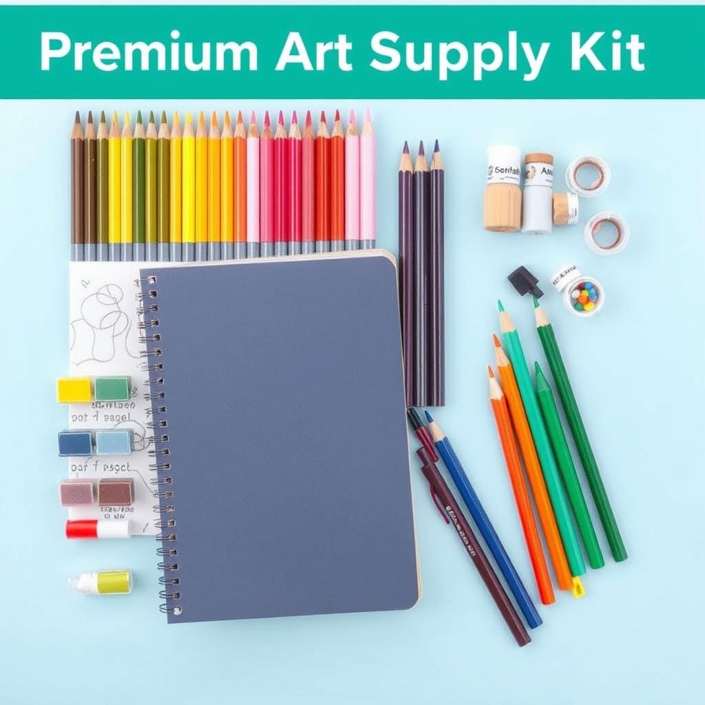 Premium art supply kit with sketchbook creative gift ideas