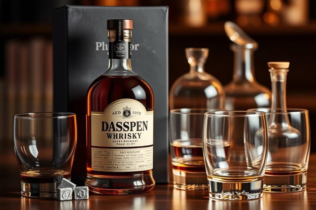 Premium spirits with quality glassware as boyfriend anniversary gift