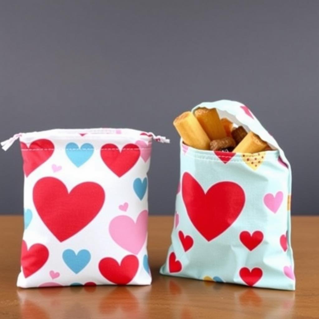 Reusable snack bags for school valentines day gifts