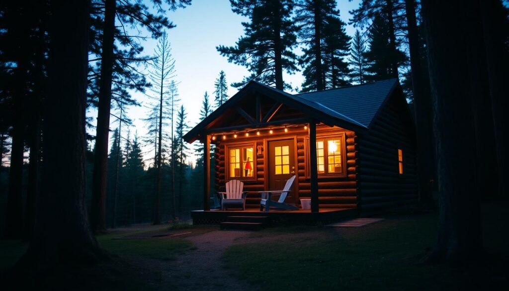 Romantic cabin getaway in the woods for 5 year anniversary gift ideas for him