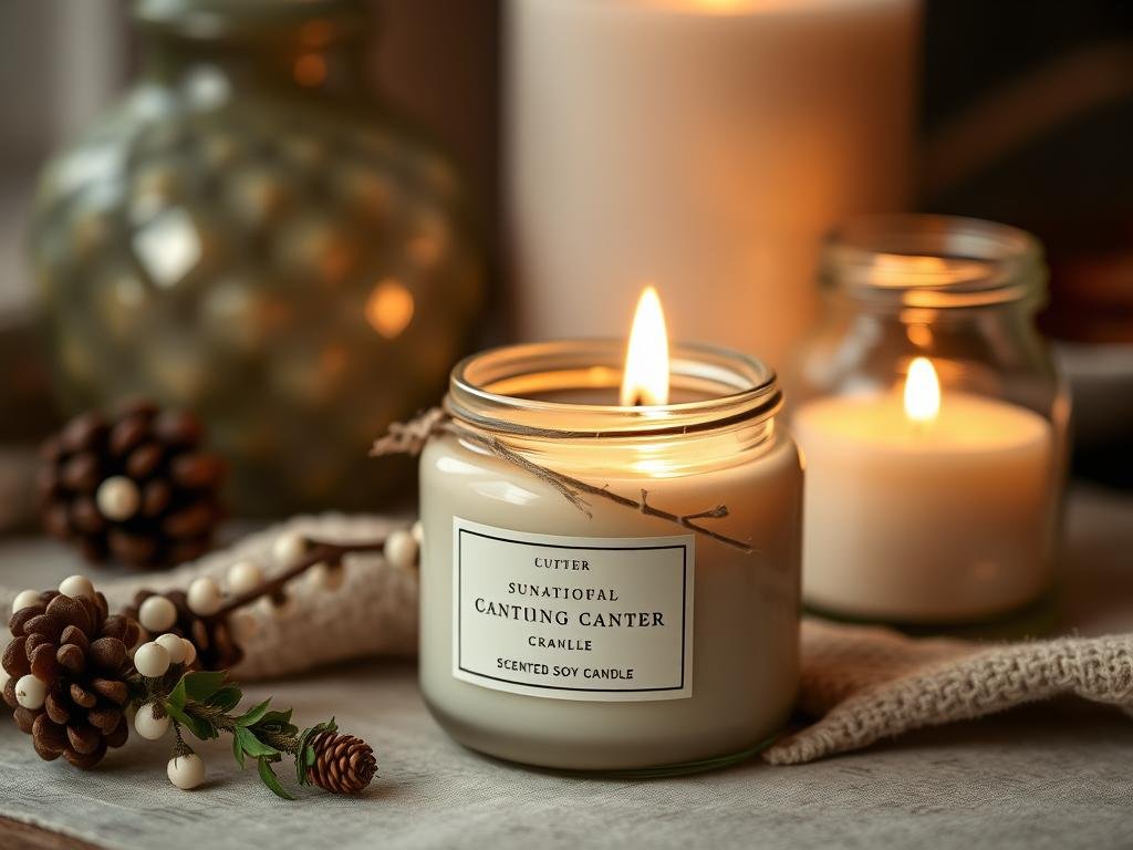 Scented soy candle in reusable container - eco-friendly birthday gift