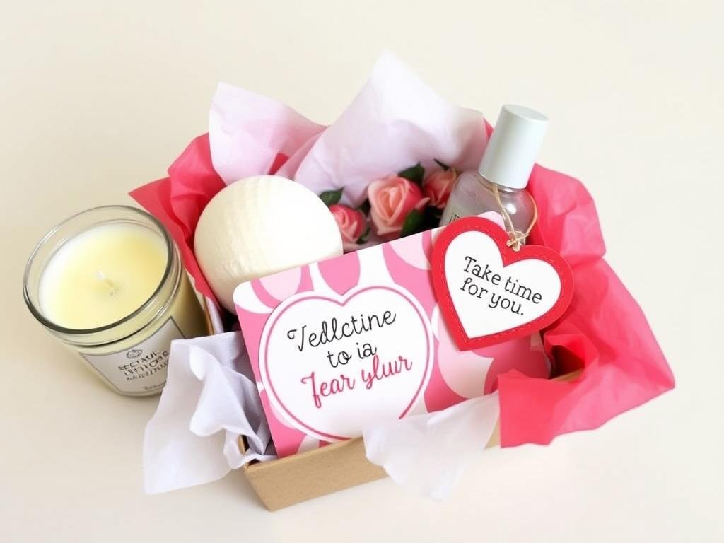 Self-care gift card presentation for teacher Valentine's gift