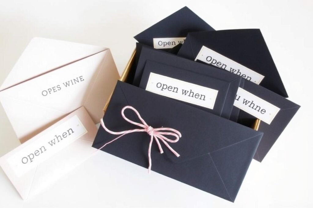 Set of 'Open When' letters as romantic gifts for boyfriend