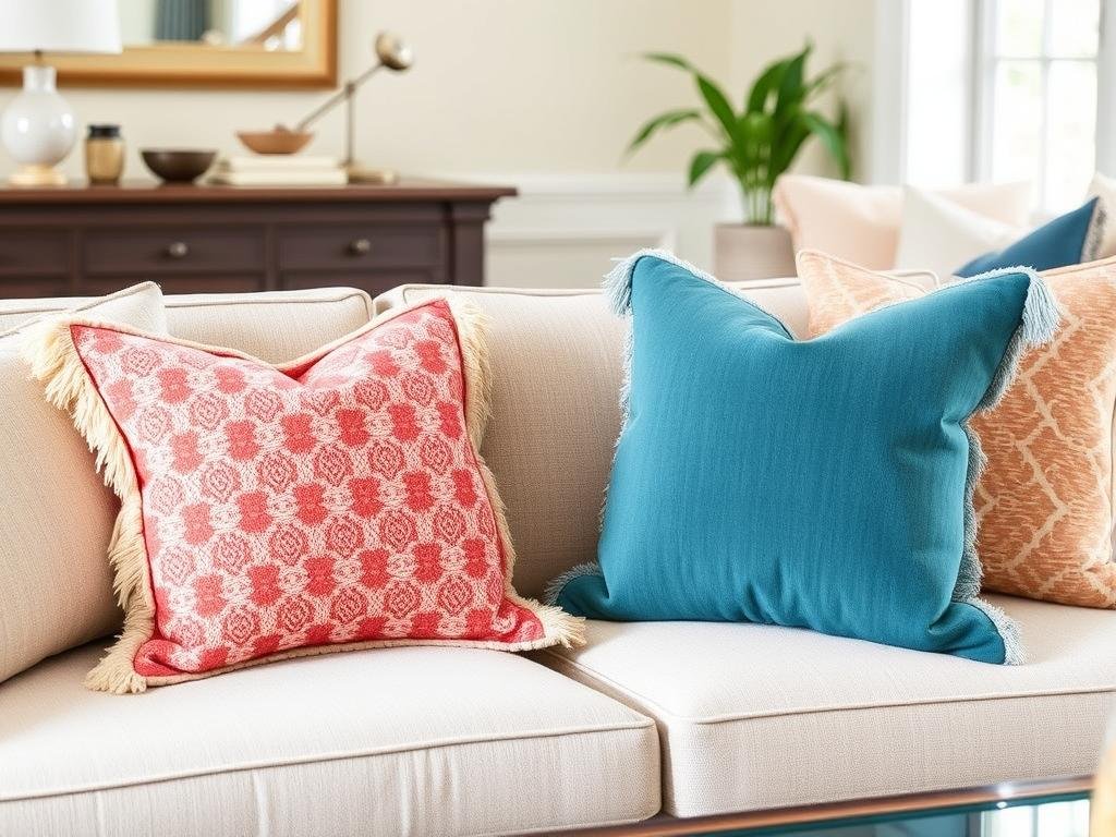 Set of coordinating decorative throw pillows for housewarming gift ideas