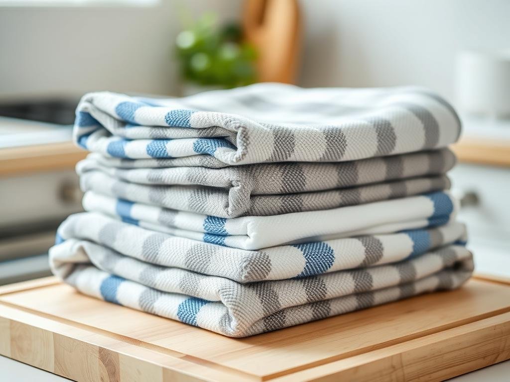 Set of high-quality cotton kitchen towels as a cotton anniversary gift for him