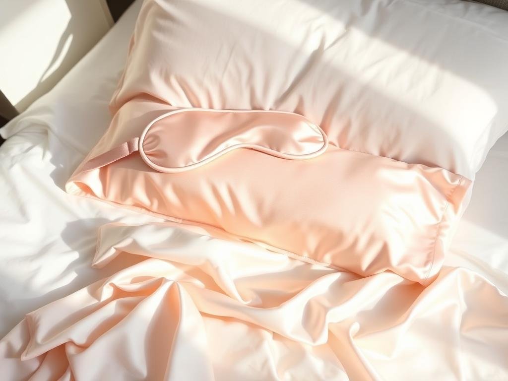 Silk sleep mask and pillowcase set - cute birthday gift for better sleep