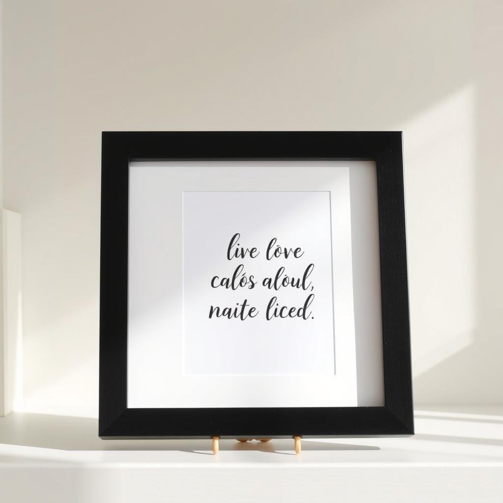Small framed art print with inspirational quote