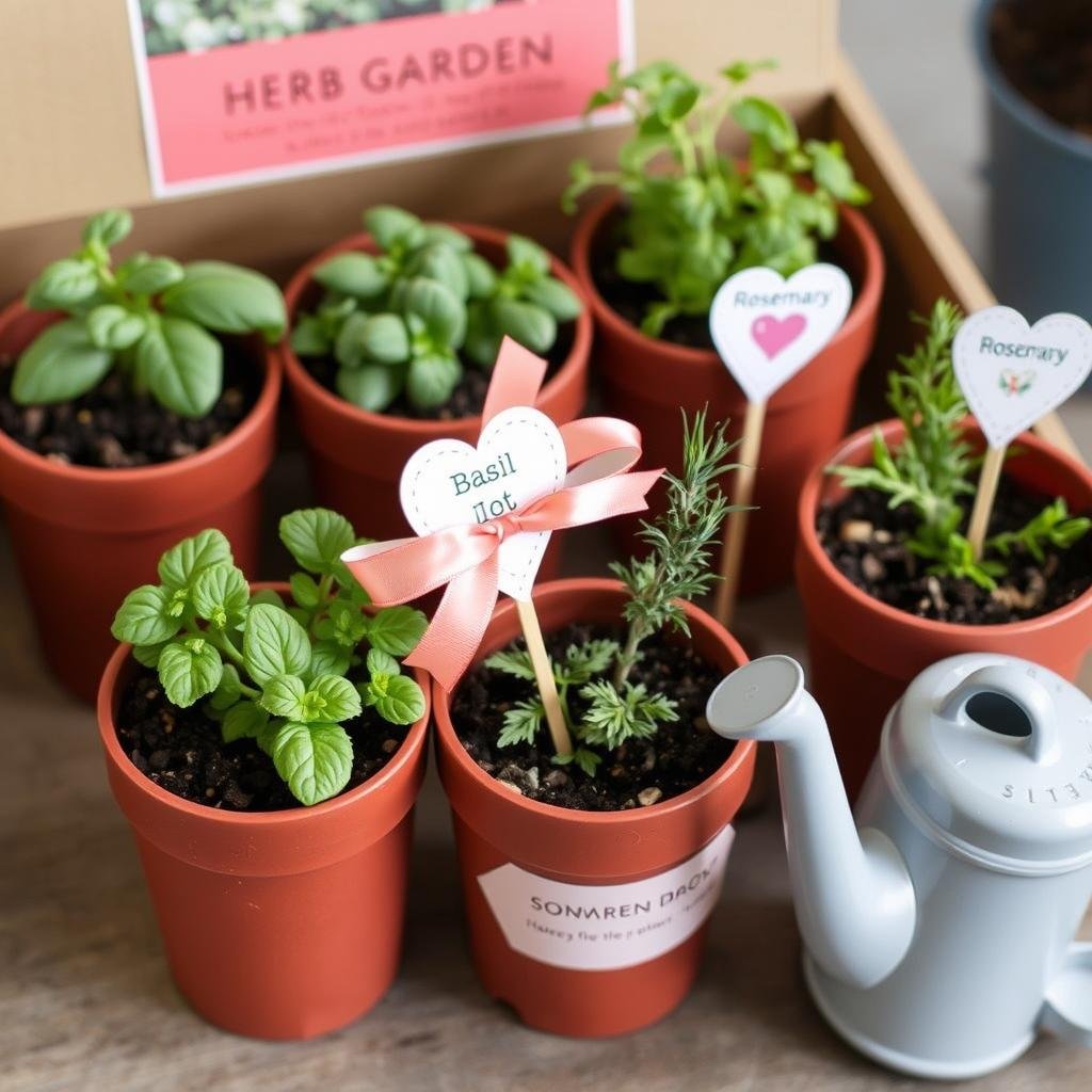 Small herb garden starter kit as a budget Valentine's Day gift