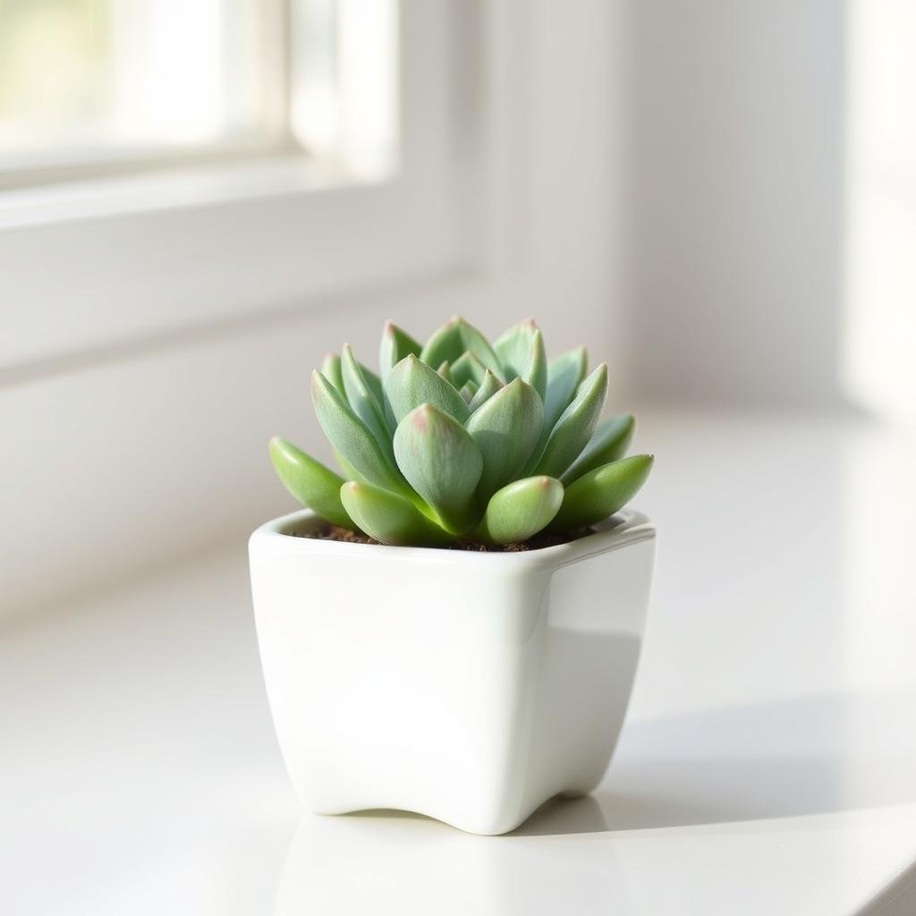 Small potted succulent plant as a small gift for neighbors