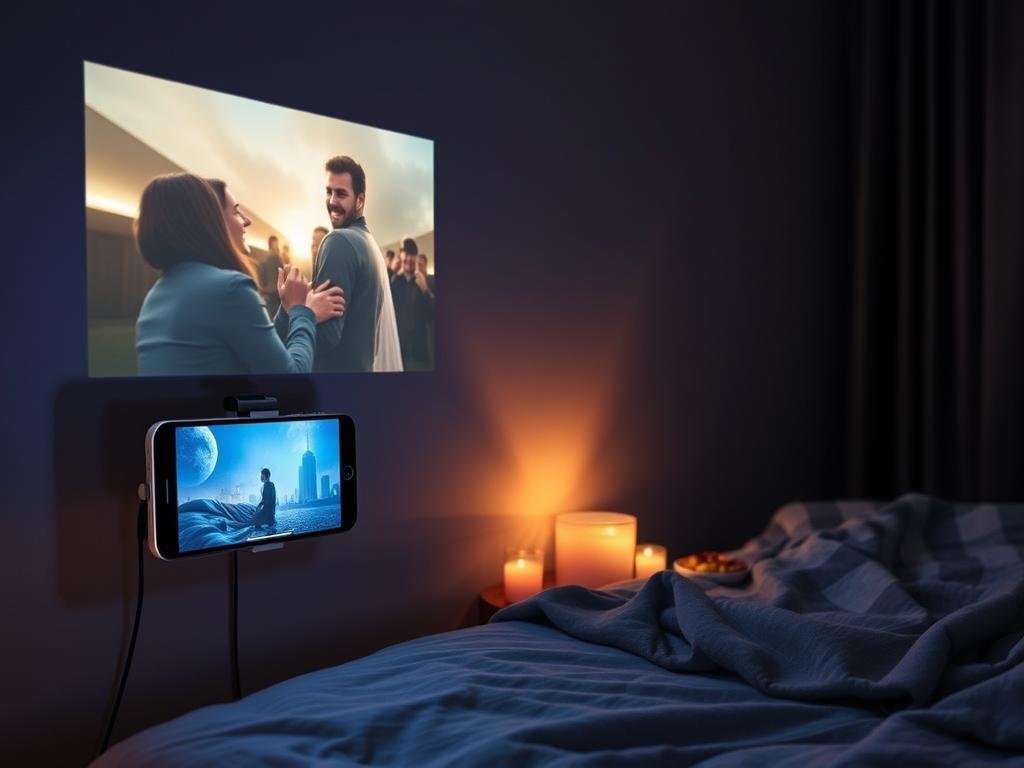 Smartphone projector valentines gift for boyfriend