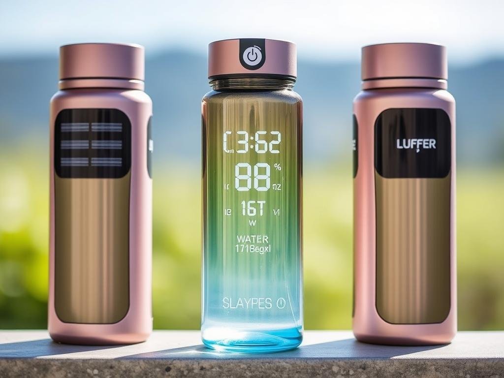 Solar-powered self-cleaning water bottle with smart features for trendy gifts in 2026