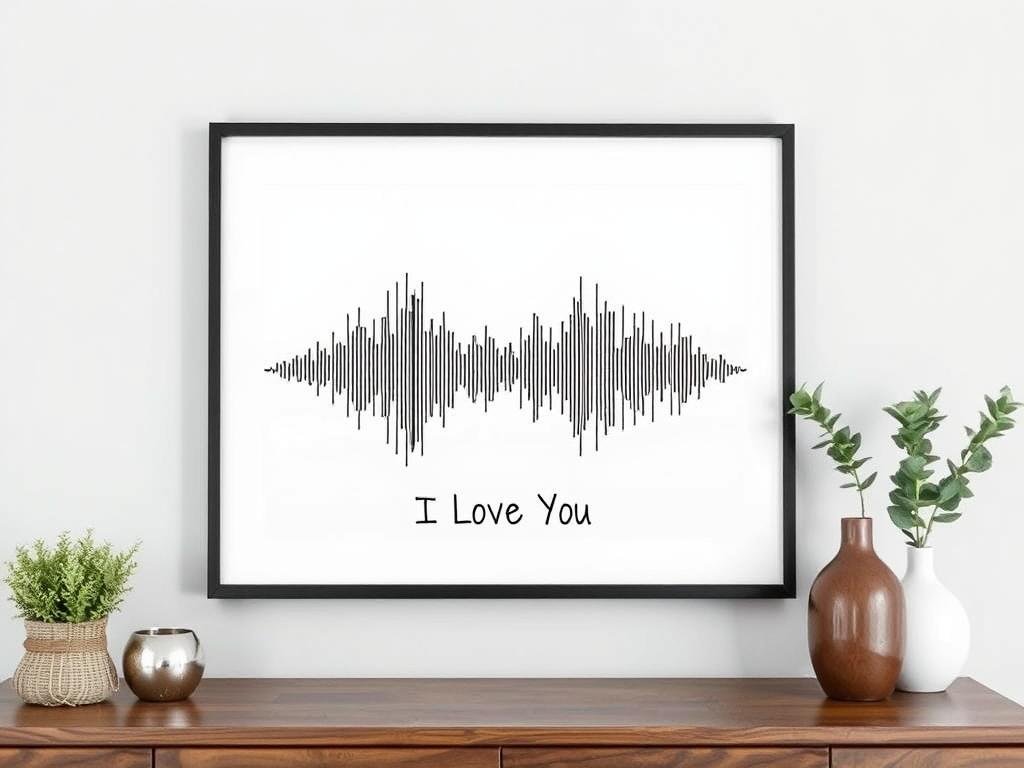 Soundwave art print of a special message or song for valentine gifts
