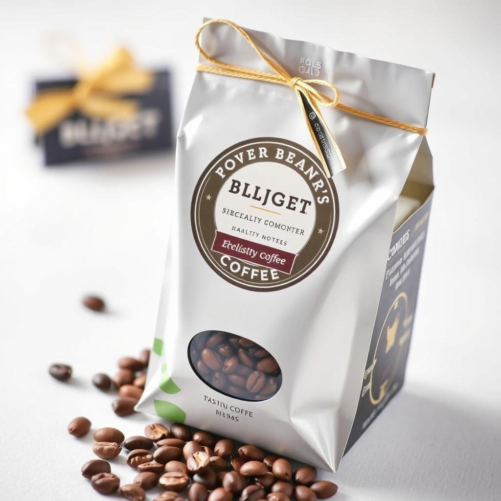 Specialty coffee beans in decorative packaging