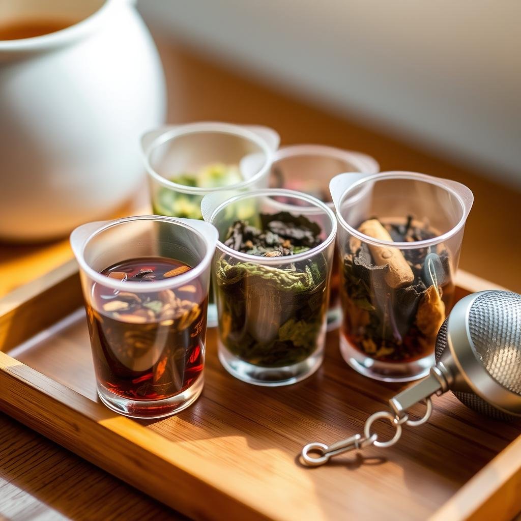 Specialty tea sampler with different flavors