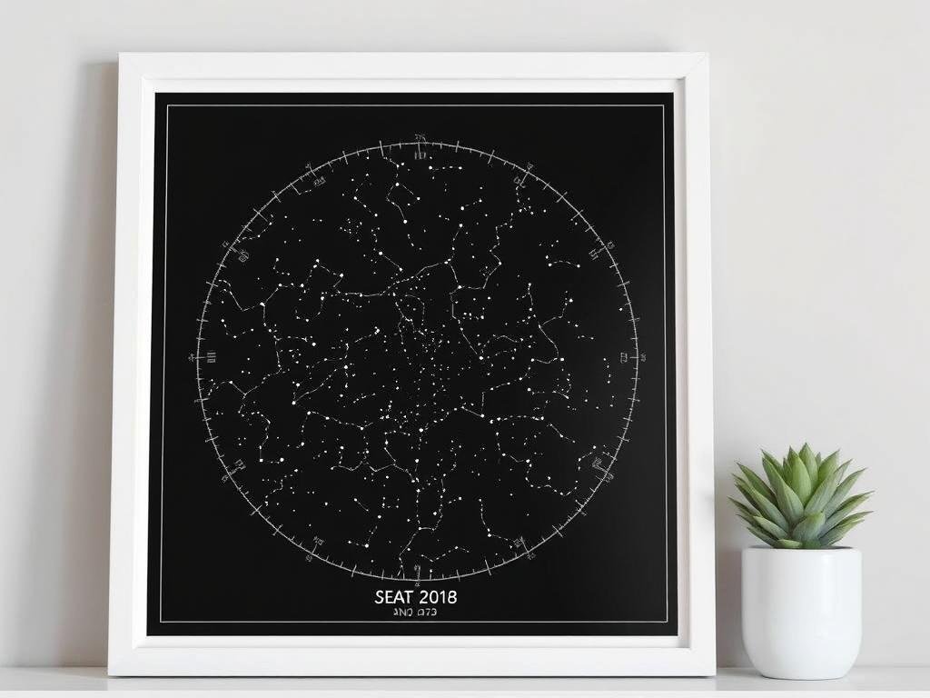Star map of the night sky on a specific date - meaningful birthday gift