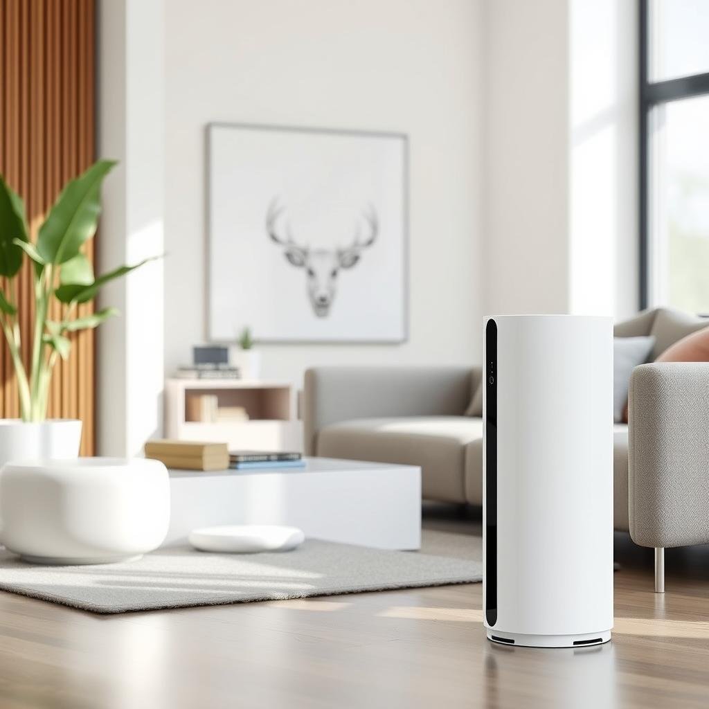 Stylish air purifier with HEPA filter - wellness gifts for millennials concerned about indoor air quality