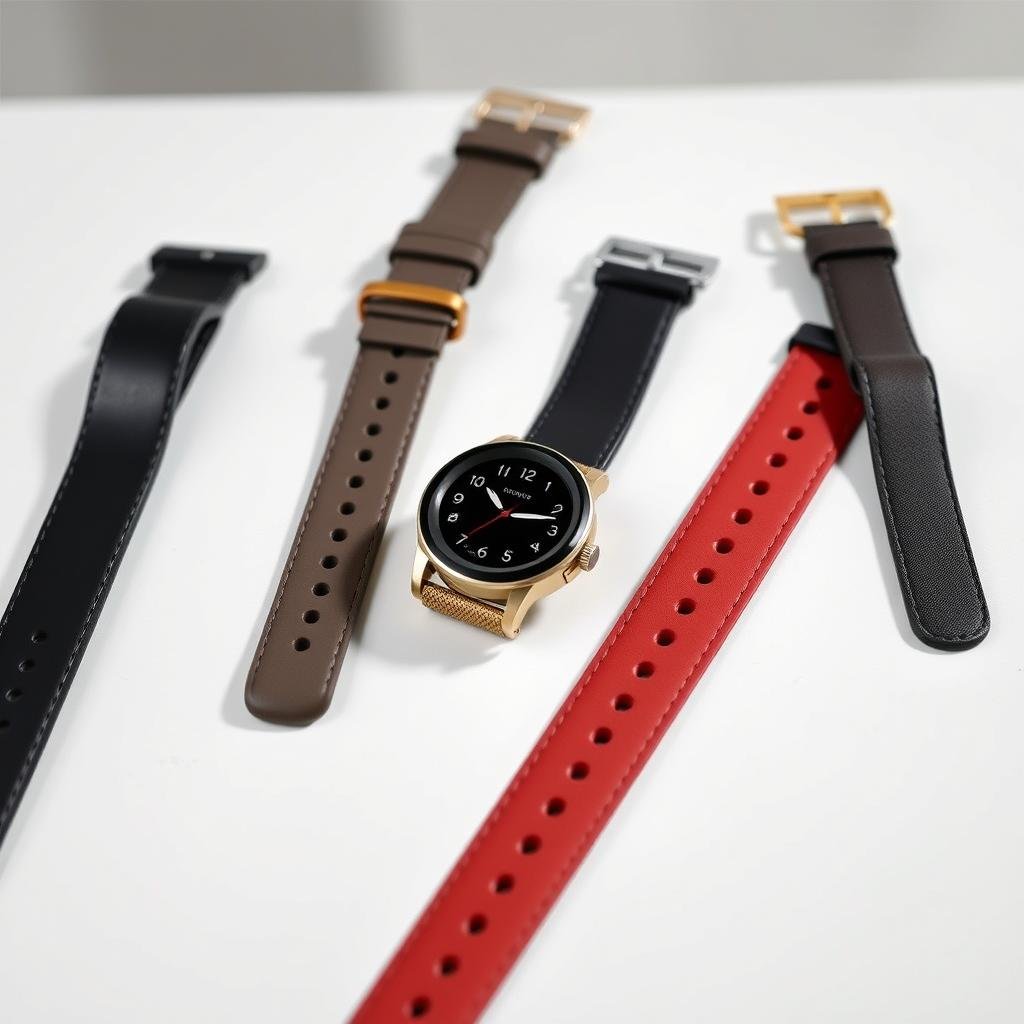Stylish smartwatch with multiple bands, practical gift idea for women