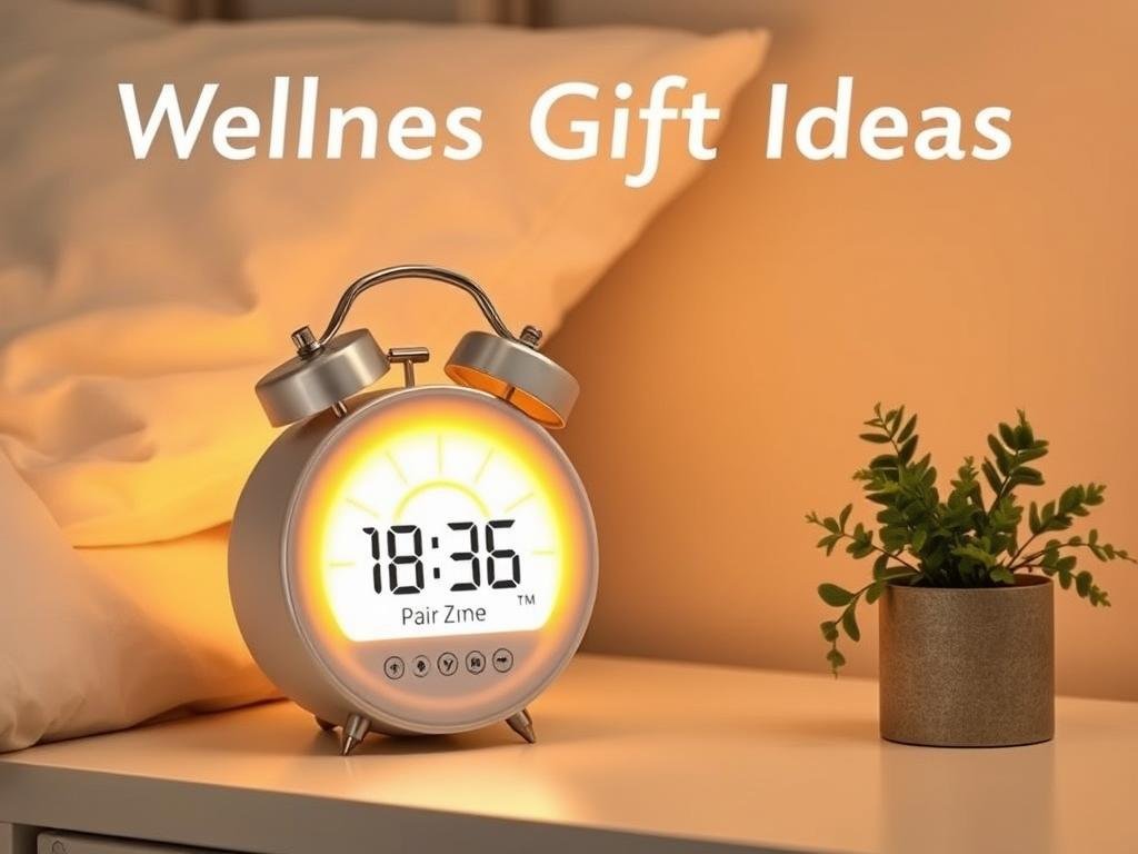 Sunrise alarm clock with multiple light settings, wellness gift idea for women