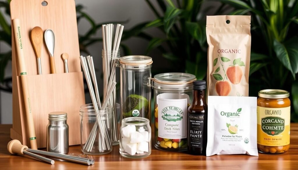 Sustainable bar tools and ingredients made from eco-friendly materials