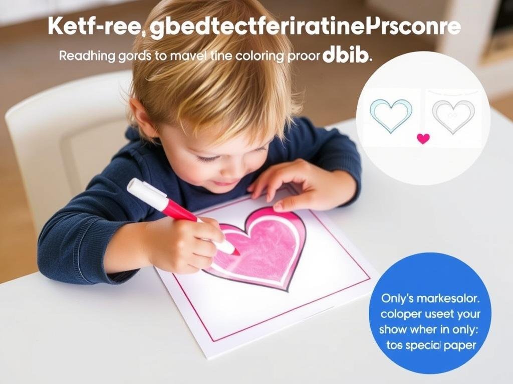 Toddler using water-reveal Valentine's coloring book with mess-free markers