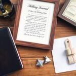 Traditional paper anniversary gifts for him including maps, books, and framed vows