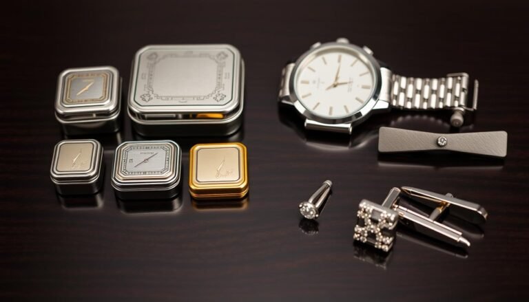 Traditional tin and modern diamond 10 year anniversary gift ideas for him displayed elegantly