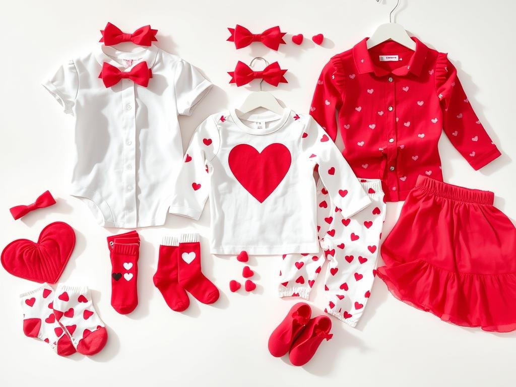 Valentine's Day themed clothing and accessories for children