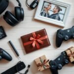 Various gift ideas for boyfriend including tech gadgets, personalized items, and experience gifts