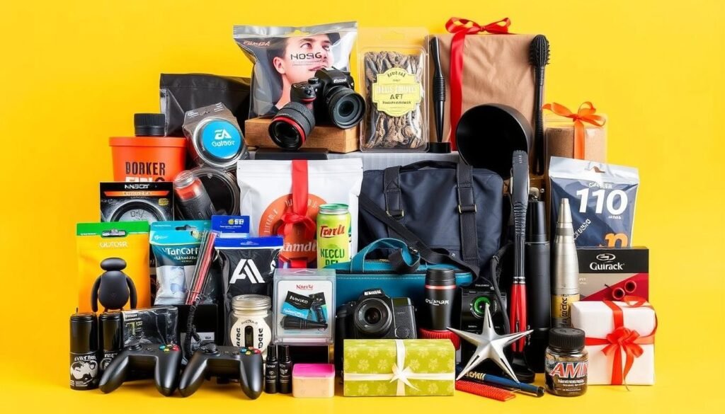 Various hobby-related gifts for different interests as boyfriend anniversary gifts
