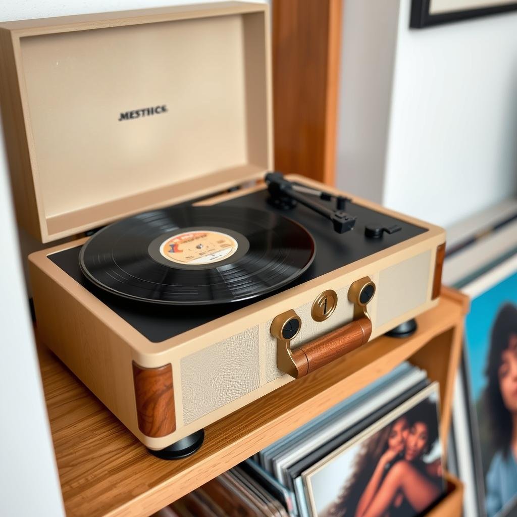 Vinyl record player as a birthday gift for boyfriend
