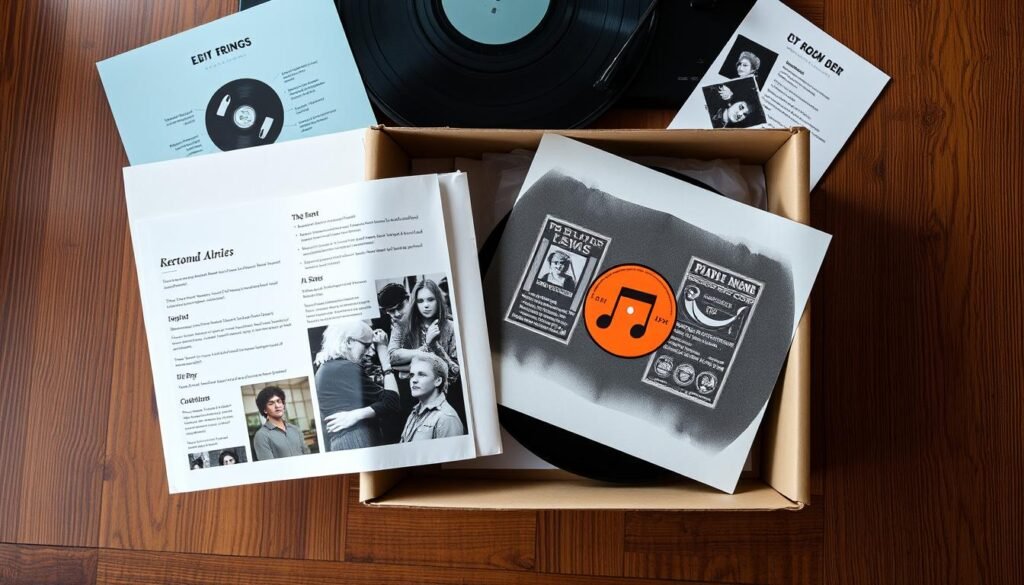 Vinyl record subscription box for music lover anniversary gift