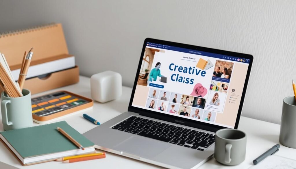 Visual representation of online creative classes and learning platforms