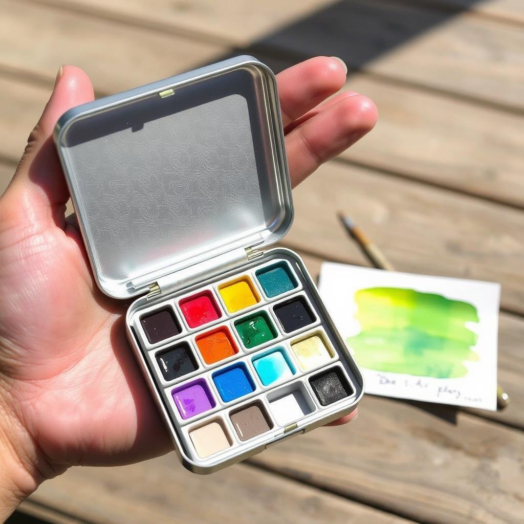 Watercolor pocket set for artists on the go