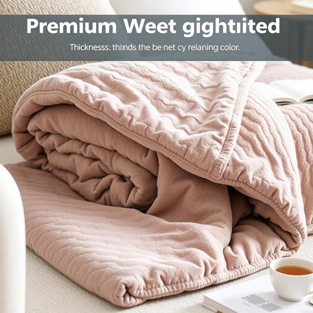 Weighted blanket folded to show texture and weight
