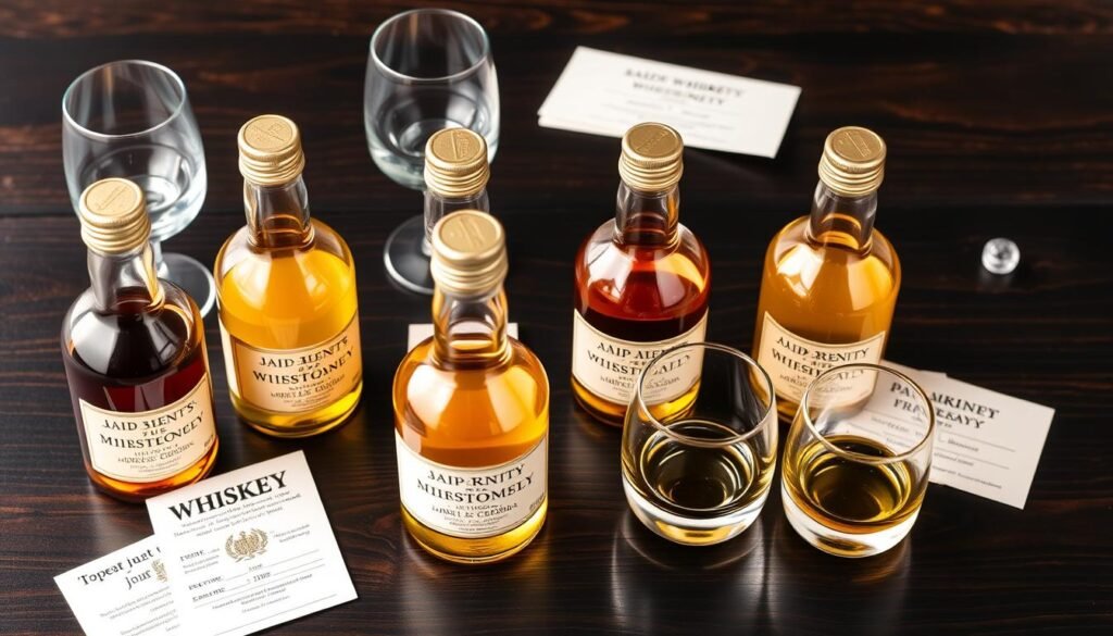 Whiskey tasting set with glasses and tasting notes as an anniversary gift
