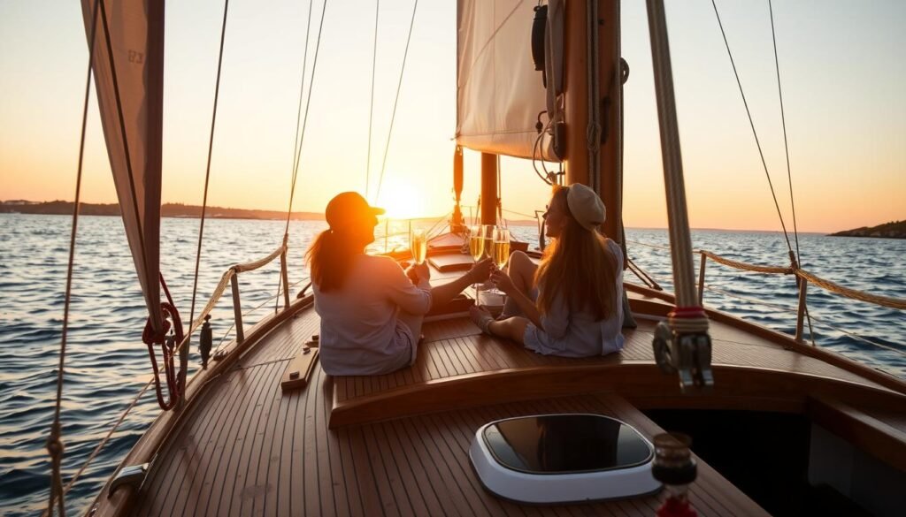 Wooden boat cruise for couples for 5 year anniversary gift ideas for him