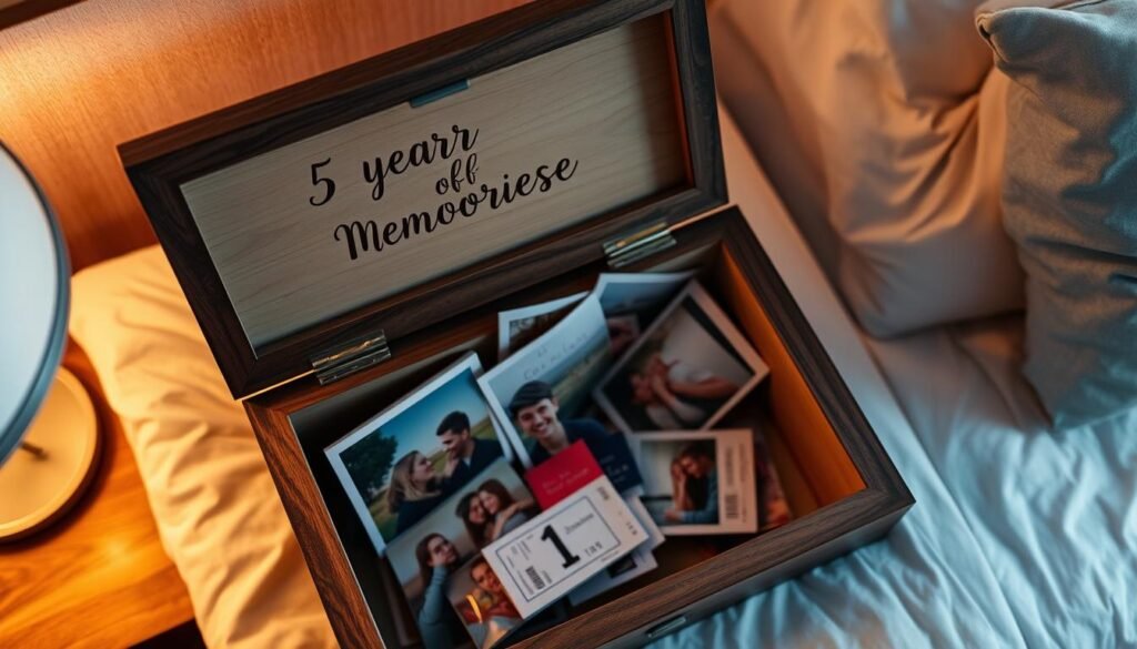 Wooden memory box with personalization for 5 year anniversary gift ideas for him
